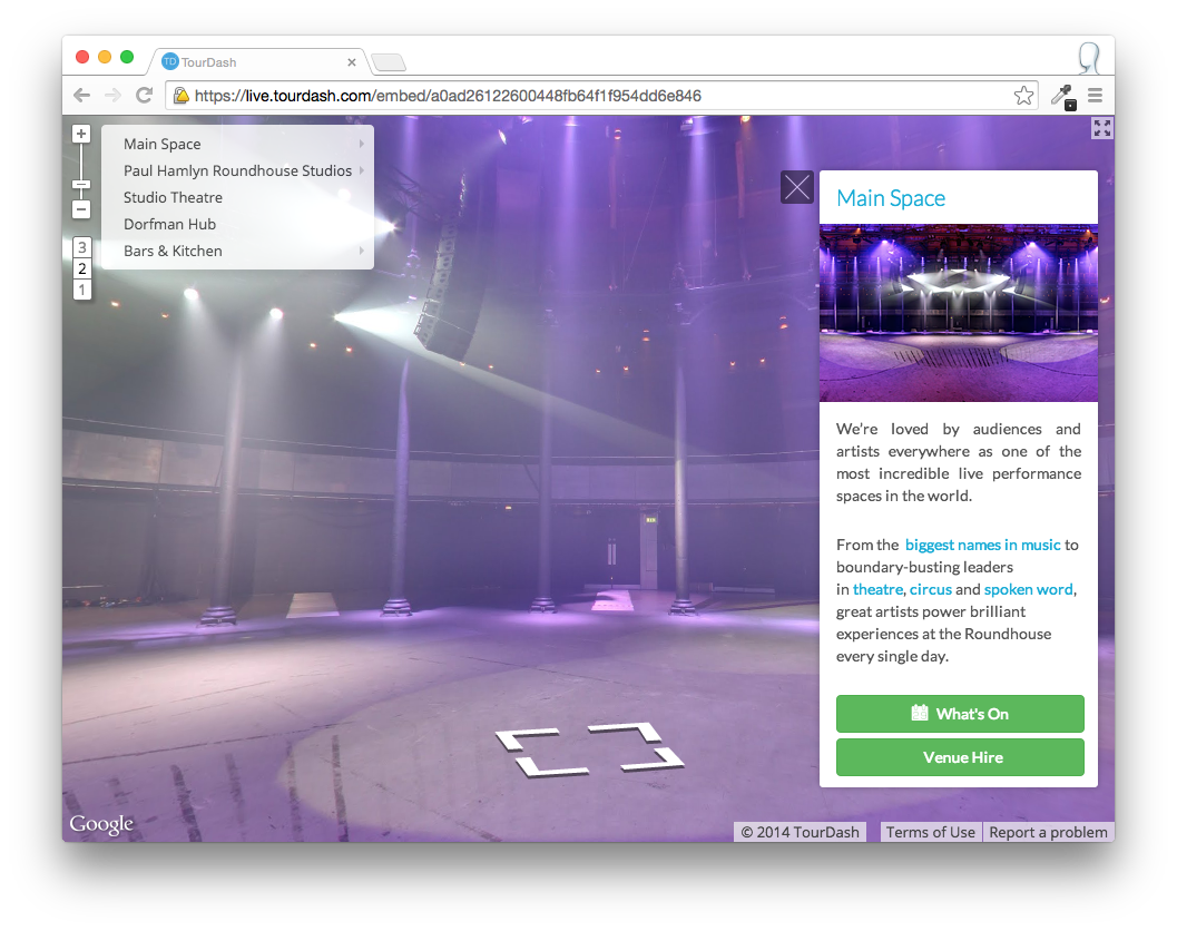 The Roundhouse using TourDash